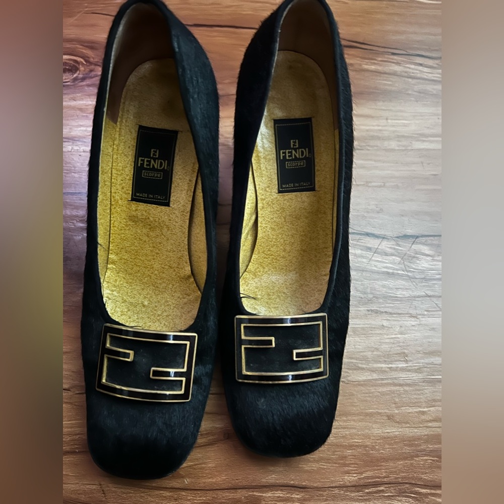 Rare Vintage cow Hair fendi heels